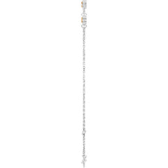 14K White Gold Natural Citrine Bezel-Set Three-Stone 6 1/2-7 1/2" Bracelet