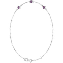 14K White Gold Lab-Grown Alexandrite Bezel-Set Three-Stone 6 1/2-7 1/2" Bracelet