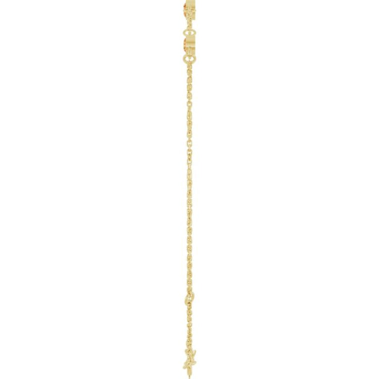 14K Yellow Gold Natural Citrine Bezel-Set Three-Stone 6 1/2-7 1/2" Bracelet
