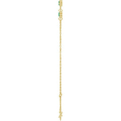 14K Yellow Gold Lab-Grown Emerald Bezel-Set Three-Stone 6 1/2-7 1/2" Bracelet