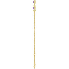 14K Yellow Gold Natural Amethyst Bezel-Set Three-Stone 6 1/2-7 1/2" Bracelet