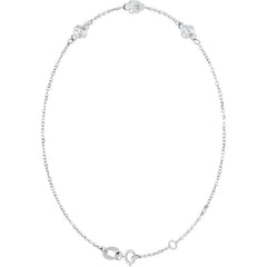 14K White Gold 1/4 CTW Natural Diamond Bezel-Set Three-Stone 6 1/2-7 1/2" Bracelet