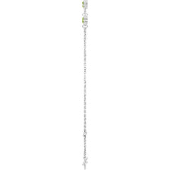 14K White Gold Natural Peridot Bezel-Set Three-Stone 6 1/2-7 1/2" Bracelet