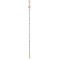 14K Yellow Gold Lab-Grown Ruby Bezel-Set Three-Stone 6 1/2-7 1/2" Bracelet