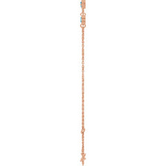 14K Rose Gold Natural Blue Zircon Bezel-Set Three-Stone 6 1/2-7 1/2" Bracelet