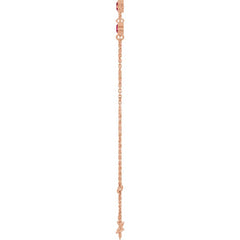 14K Rose Gold Natural Ruby Bezel-Set Three-Stone 6 1/2-7 1/2" Bracelet