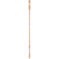 14K Rose Gold Natural Citrine Bezel-Set Three-Stone 6 1/2-7 1/2" Bracelet