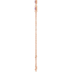 14K Rose Gold Natural Amethyst Bezel-Set Three-Stone 6 1/2-7 1/2" Bracelet