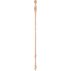 14K Rose Gold Lab-Grown Emerald Bezel-Set Three-Stone 6 1/2-7 1/2" Bracelet