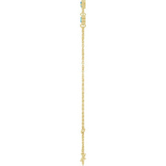 14K Yellow Gold Natural Blue Zircon Bezel-Set Three-Stone 6 1/2-7 1/2" Bracelet