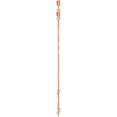 14K Rose Gold Natural Mozambique Garnet Bezel-Set Three-Stone 6 1/2-7 1/2" Bracelet
