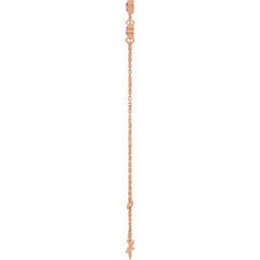 14K Rose Gold Natural Pink Tourmaline Bezel-Set Three-Stone 6 1/2-7 1/2" Bracelet