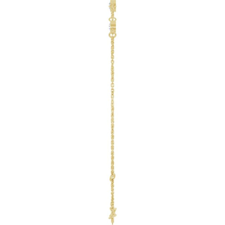 14K Yellow Gold 1/4 CTW Natural Diamond Bezel-Set Three-Stone 6 1/2-7 1/2" Bracelet