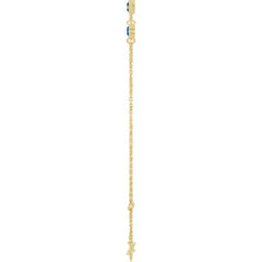 14K Yellow Gold Lab-Grown Blue Sapphire Bezel-Set Three-Stone 6 1/2-7 1/2" Bracelet