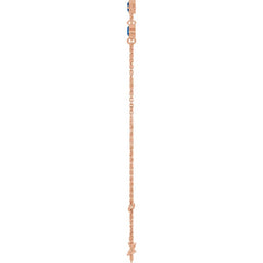 14K Rose Gold Lab-Grown Blue Sapphire Bezel-Set Three-Stone 6 1/2-7 1/2" Bracelet
