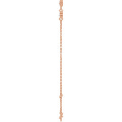 14K Rose Gold 1/3 CTW Lab-Grown Diamond Bezel-Set Three-Stone 6 1/2-7 1/2" Bracelet