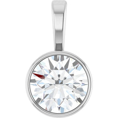 Platinum 5/8 CT Lab-Grown Diamond Bezel-Set Solitaire Pendant