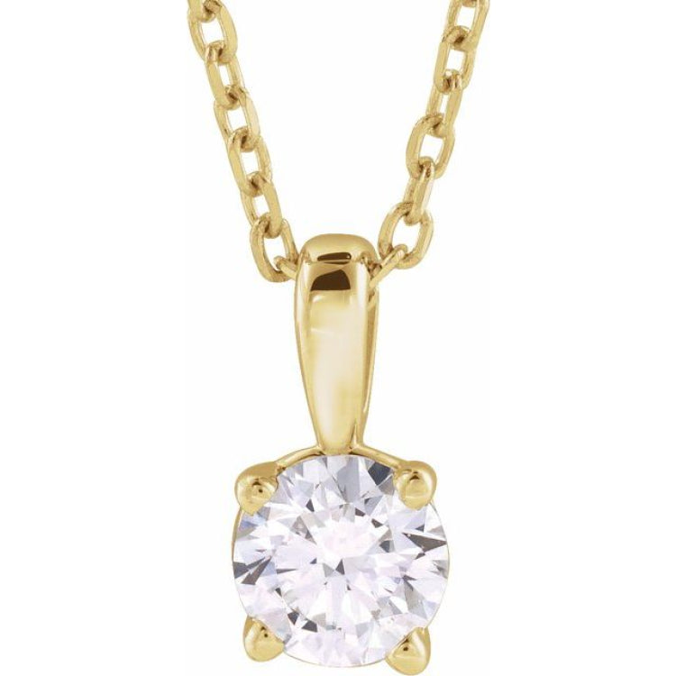 14K Yellow Gold 3/4 CT Lab-Grown Diamond 18" Necklace