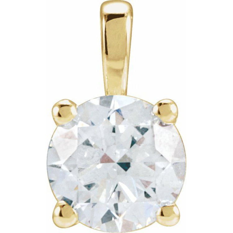 14K Yellow Gold 1 1/2 CT Natural Diamond Pendant