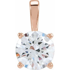 14K Rose Gold 2 CT Natural Diamond Pendant