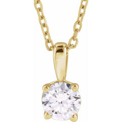 14K Yellow Gold 1 1/2 CT Lab-Grown Diamond 18" Necklace