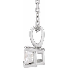 14K White Gold 1/2 CT Lab-Grown Diamond 18" Necklace
