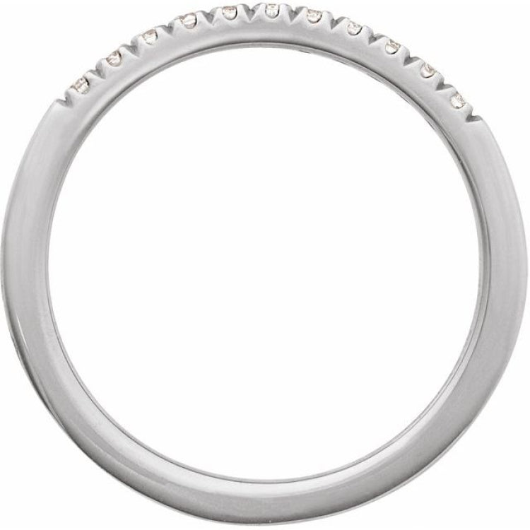 10K White Gold Natural Diamond Stackable Ring