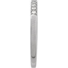 10K White Gold Natural Diamond Stackable Ring
