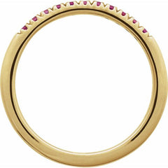 10K Yellow Gold Natural Ruby Stackable Ring