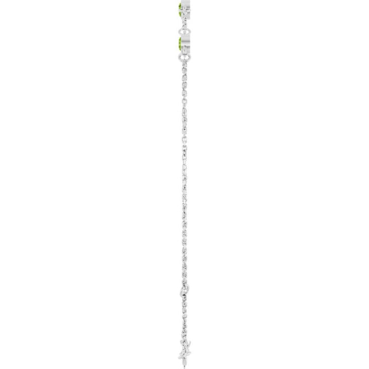 Sterling Silver Natural Peridot 6 1/2-7 1/2" Bracelet