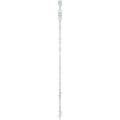 Sterling Silver Natural Aquamarine 6 1/2-7 1/2" Bracelet