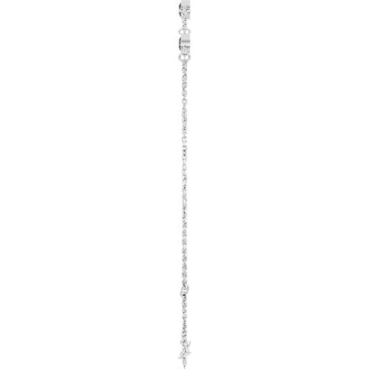 Sterling Silver Lab-Grown Alexandrite 6 1/2-7 1/2" Bracelet
