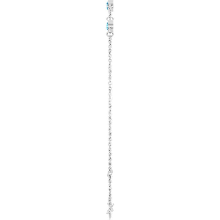 Sterling Silver Natural Blue Zircon 6 1/2-7 1/2" Bracelet