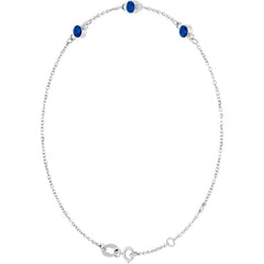 Sterling Silver Lab-Grown Blue Sapphire 6 1/2-7 1/2" Bracelet