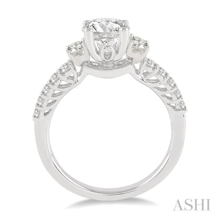 1/2 Ctw Diamond Semi-Mount Engagement Ring in 14K White Gold
