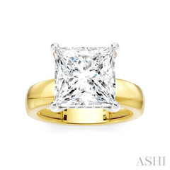 1/8 Ctw Princess Shape Round Cut Diamond Semi-Mount Engagement Ring in 14K Yellow and White Gold