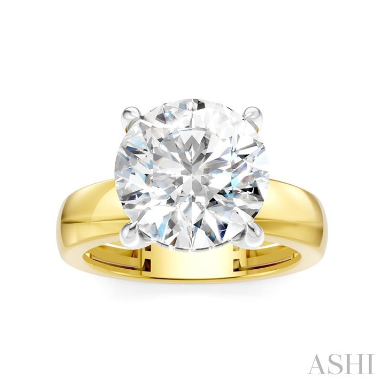 1/8 Ctw Round Shape Round Cut Diamond Semi-Mount Engagement Ring in 14K Yellow and White Gold