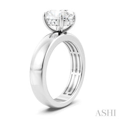 1/20 Ctw Oval Shape Round Cut Diamond Semi-Mount Engagement Ring in 14K White Gold