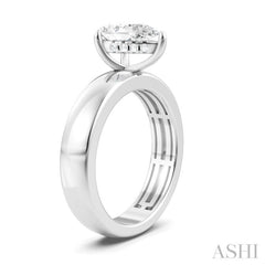 1/20 Ctw Pear Shape Round Cut Diamond Semi-Mount Engagement Ring in 14K White Gold