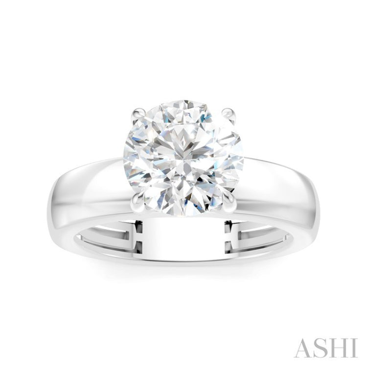 1/20 Ctw Round Shape Round Cut Diamond Semi-Mount Engagement Ring in 14K White Gold