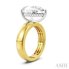 1/6 Ctw Pear Shape Round Cut Diamond Semi-Mount Engagement Ring in 14K Yellow and White Gold