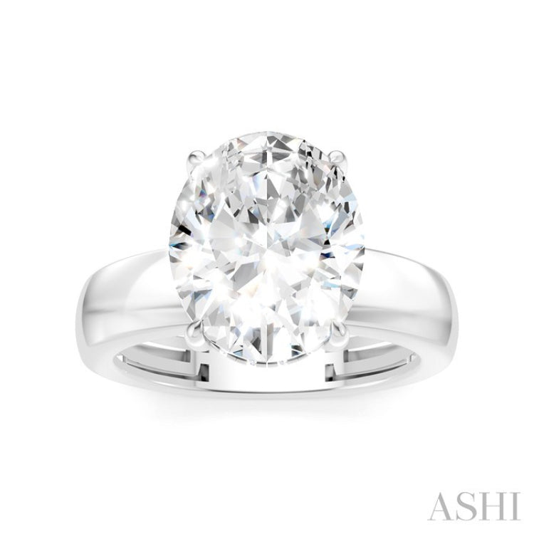 1/10 Ctw Oval Shape Round Cut Diamond Semi-Mount Engagement Ring in 14K White Gold