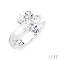 1/10 Ctw Pear Shape Round Cut Diamond Semi-Mount Engagement Ring in 14K White Gold