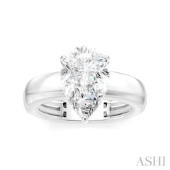 1/10 Ctw Pear Shape Round Cut Diamond Semi-Mount Engagement Ring in 14K White Gold