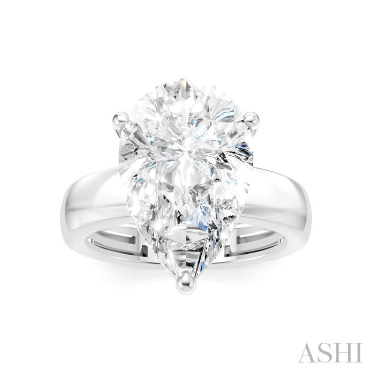 1/6 Ctw Pear Shape Round Cut Diamond Semi-Mount Engagement Ring in 14K White Gold