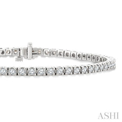 2 Ctw Square Shape Round Cut Diamond Tennis Bracelet in 18K White Gold