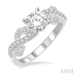 1/4 Ctw Diamond Semi-Mount Engagement Ring in 14K White Gold