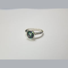Custom Mystic Topaz and sterling silver ring