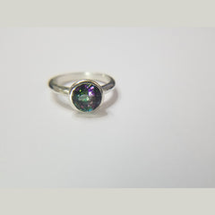 Custom Mystic Topaz and sterling silver ring