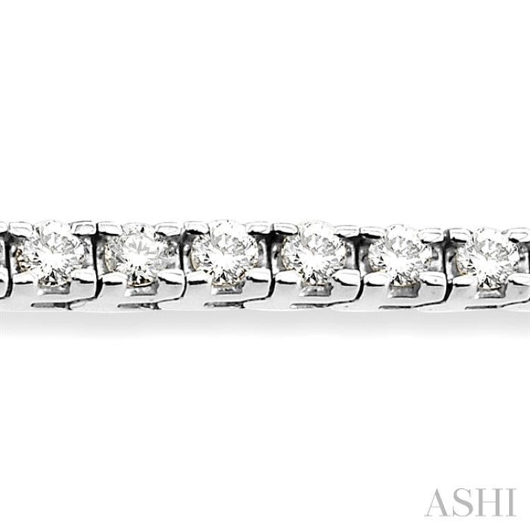 3 Ctw Square Shape Round Cut Diamond Tennis Bracelet in 14K White Gold